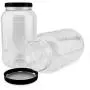 Cornucopia Gallon Plastic Jars (2-Pack); Clear Round Containers with Black Ribbed Lids, BPA-Free 4-Quart Large Size Cornucopia Gallon Plastic Jars (2-Pack); Clear Round Containers with Black Ribbed Lids, BPA-Free 4-Quart Large Size