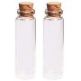 2Pcs 18ML Glass Bottle Mini Wishing Bottle Empty Sample Storage Bottles Jars with Cork Stoppers - Transparent