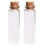 2 Stück Glasflaschen, 18 ml, Mini Wunscherfüllung Flaschen, leere Probenbehälter Glasgefäße mit Korkstopfen - Transparent