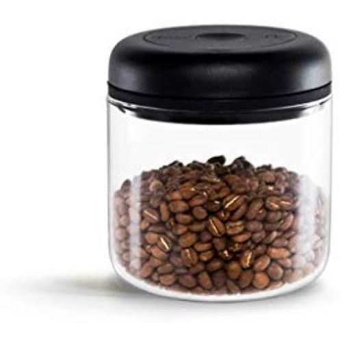 Fellow Atmos Vacuum Canister for Coffee & Food Storage, Clear Glass, 0.7liter, Integrated Vacuum Pump, Airtight Seal