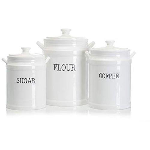 Home Essentials Fiddle & Fern Set Of 3 Prep Canisters With Handles