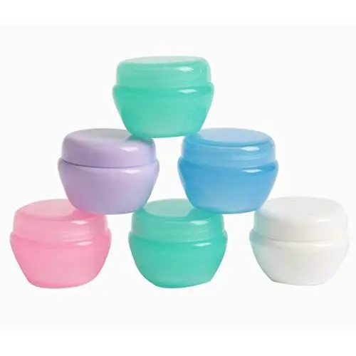 Hapy Shop 5G / 5ML Kunststoff Kleine Reisebehälter mit Innenliner, Dicht versiegelbar, Wiederbefüllbar für Kosmetik, Make-up, Behälter für Peelings, Öle, Salben, Cremes, Lotionen, Gelpaste, 12 Stück
