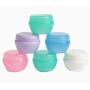 Hapy Shop 5G / 5ML Plastic Small Travel Containers with Inner Liner Leakproof Refillable Cosmetics Makeup Jar for Scrubs, Oils, Salves, Creams, Lotions,Cream Gel Paste,12 Pieces