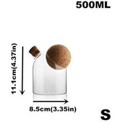 Creative Kitchen Tea Storage Bottles Glass Candy Jars With Cork Lid Spices Sugar Coffee Container Receive Organizer Cans,500Mlball