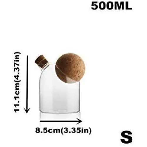Creative Kitchen Tea Storage Bottles Glass Candy Jars With Cork Lid Spices Sugar Coffee Container Receive Organizer Cans,500Mlball