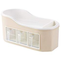 Creative kitchen seasoning jar rack set drawer type household seasoning box salt tank storage box seasoning tank storage rack,Khaki