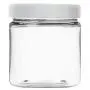 Clear 4 oz Plastic Jars with White Lids (12 pk) with Mini Jar - PET Round Refillable Containers