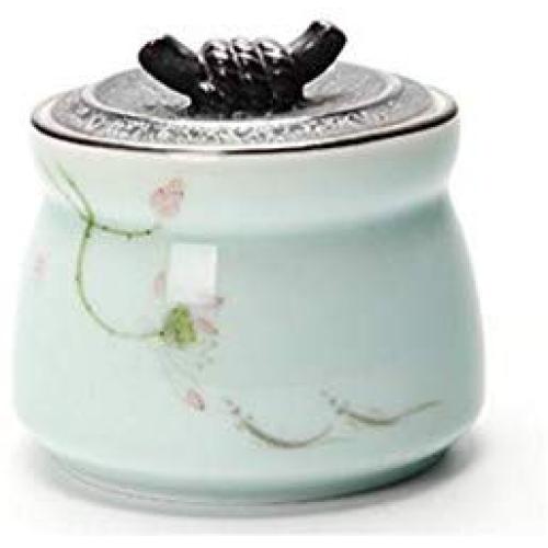 QIANZICAI Tea Cans, Ceramic Tea Bags, Sealed Cans, Celadon Tea Storage Jars (Color : A)