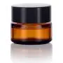 6 Pack Amber Glass 5 ml 1/6 oz Small Thick Wall Round Jars Vials Pot Cosmetic Bottle Face Cream Containers With Black Lids For Lotion Make Up Nail Salve Ointment Sample Balm