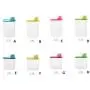 Poniu Storage Tank Dry Dried Cereal Pasta Flour Dispenser Container with Measuring Cup Plastic Storage Jars Boxes (Pink, L)