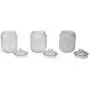 Home Basics Dotted 40.5 oz. Glass Canister Jar with Glass Fresh Sealed Air-Tight Lid, Food/Grocery Storage for Tea, Coffee, Sugar, Lentil, Pasta Containers (Set of 3), Clear