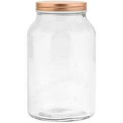 Amici Home 7CN360R Branson Glass Storage Jar 132 Fluid Ounces Clear with Copper Lid