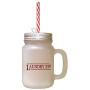 Maroon Laundry 25 Cents Frosted Glass Mason Jar With Straw
