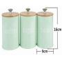 Serenable Food Storage Jar (3-Pack/Green), Food Storage Jar with Airtight Seal Natural Bamboo Lid -Galvanized Iron Food Storage Canister for Tea, Coffee, Spice