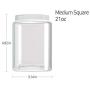 Silicook Clear Plastic Jar, Set of 3 - Square Shaped, Transparent, Food Storage Container, Kitchen & Household Organization for Dry goods, Spices, Vegetables, Ingredients and More (M)