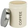 Harbour Housewares Zeitgemäßer Kaffeebehälter - Stahl Küchenaufbewahrungsbox mit Gummiaufsatz – Creme – 10cm