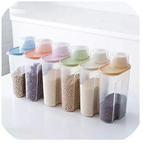 Ensemble de Récipients en Plastique Transparent pour Stockage Alimentaire avec Couvercles Verseurs, Bouteilles et Pots pour Grains Séchés, Réservoir 1.9L/2.5L - H1211, Petit (1 pièce) Ensemble de Récipients en Plastique Transparent pour Stockage Alimentaire avec Couvercles Verseurs, Bouteilles et Pots pour Grains Séchés, Réservoir 1.9L/2.5L - H1211, Petit (1 pièce)
