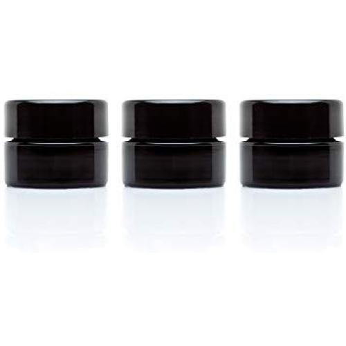 Infinity Jars 5 Ml (.17 fl oz) Palm Size Black Ultraviolet Glass Screwtop Jar 3-Pack