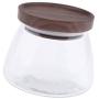 Dailymall Lebensmittel-Vorratsglas mit Walnussschütten für Tee, Kaffee, Gewürze – 500 ml