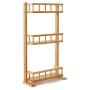 Spice Rack Wall Mount Wood, 3 Tier Kitchen Corner Countertop Standing Jars Storage Racks Organizer for Small Space