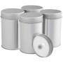 Tea Tins Canister Set with Airtight Double Lids for Loose Tea - Small Kitchen Canisters for Tea Coffee Sugar Storage, Loose Leaf Tea Tin Containers by SilverOnyx - Tea Canisters - 4 pc