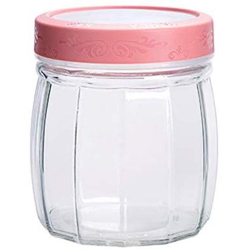 Kitchen storage tank, glass transparent food jar, sealed grain jar with lid
