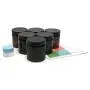 Amber 4 oz Plastik Behälter mit Schwarzen Deckeln 6er Pack mit Mini-Behälter – PET Runder Wiederverwendbarer Behälter