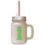 Green Christmas SantaS Reinders Names Frosted Glass Mason Jar With Straw
