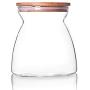 Glasbehälter JIAQI mit Bambusdeckel und Silikonring, luftdichter Behälter für Pasta, Tee, Kaffee, Kekse, Gewürze und mehr, 700ml/23,67oz
