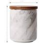 Imitation Marble Ceramics Storage Jar with Wooden Cover Sealed Jar Kitchen Food Multigrain Coffee Bean Tea Storage Tank,B