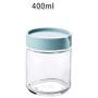 1Pcs Kitchen Glass Sealed Jars With Lid Cereals Snacks Storage Tank Milk Powder Candy Cookie Container Storage Bottle,400Ml-Blue