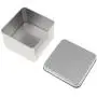 joyMerit Set of 3 Small Tin Box Container, Square Empty Tin Storage Case (9x9x5.5 cm)