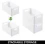 mDesign Plastic Stackable Kitchen Pantry Cabinet, Refrigerator, Freezer Food Storage Bin with Handles, Lid - Organizer for Fruit, Yogurt, Snacks, Pasta - BPA Free, 10" Long, 8 Pack - White mDesign Plastic Stackable Kitchen Pantry Cabinet, Refrigerator, Freezer Food Storage Bin with Handles, Lid - Organizer for Fruit, Yogurt, Snacks, Pasta - BPA Free, 10" Long, 8 Pack - White