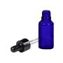 6 Pcs 30ML 1OZ Blue Glass Dropper Bottle Essential Oil Dispenser Container Aromatherapy Massage Oil Sample Vial with Black Lid and Internal Pipette Storage Bottle