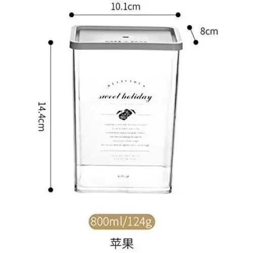 storage jar Grain container Food container Storage Box，Transparent plastic sealed cans household refrigerator kitchen food storage box storage storage box, apple