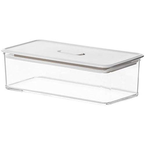 HOMELUNY Set of 4 Clear Crisper Airtight Plastic Food Jars Food Storage Refrigerator Airtight Crisper 650ml for Candy, Cookie, Rice, Sugar,Flour,Snacks Keeping Food Dry & Fresh