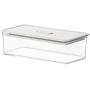 HOMELUNY Set of 4 Clear Crisper Airtight Plastic Food Jars Food Storage Refrigerator Airtight Crisper 650ml for Candy, Cookie, Rice, Sugar,Flour,Snacks Keeping Food Dry & Fresh