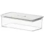 HOMELUNY Set of 4 Clear Crisper Airtight Plastic Food Jars Food Storage Refrigerator Airtight Crisper 650ml for Candy, Cookie, Rice, Sugar,Flour,Snacks Keeping Food Dry & Fresh
