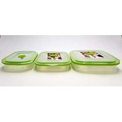 eeZe Life SCFC2-3pcs 100% Pure Silicon collapsible Food container LFGB Food Grade (3-pcs Rectangular)