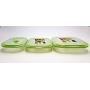 eeZe Life SCFC2-3pcs 100% Pure Silicon collapsible Food container LFGB Food Grade (3-pcs Rectangular)