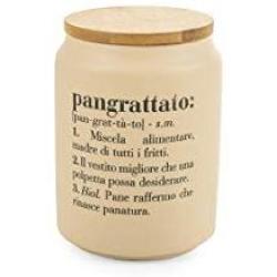 Villa dEste Home Tivoli Pangrato Jar, Porcelain + Bamboo, Yellow, One Size