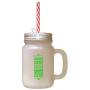 Green Pray Peace Sleeping He Will Bring Us Goodness Light Frosted Glass Mason Jar With Straw