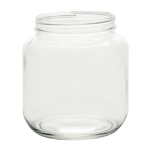 North Mountain Supply 1/2 Gallon Glass Wide-Mouth 110 CT Fermentation/Canning Jar with White Plastic Lids - Case of 6
