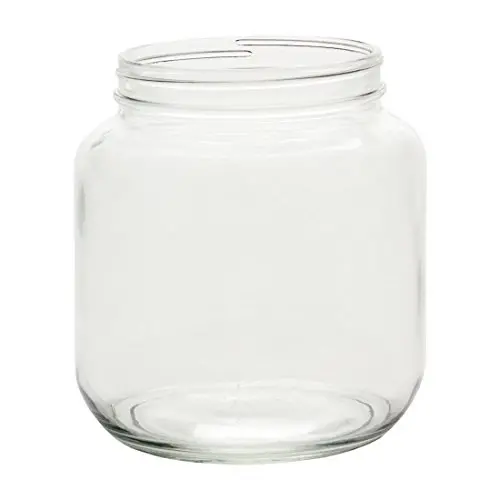 North Mountain Supply 1/2 Gallon Glas Weitmundige 110er-Pack Fermentations-/Konservierungsgläser mit weißen Kunststoffdeckeln - Case of 6