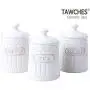 Canisters Sets for the Kitchen, Safer and Healthier Ceramic Kitchen Canisters set of 3 for Saving Sugar Tea Coffee Jars with Airtight Lids White Canister Food Storage jars TAWCHES TC001 (C White 3pcs) Canisters Sets for the Kitchen, Safer and Healthier Ceramic Kitchen Canisters set of 3 for Saving Sugar Tea Coffee Jars with Airtight Lids White Canister Food Storage jars TAWCHES TC001 (C White 3pcs)