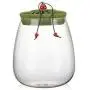 Clear Glass Candy Jar with Lid - Wide Mouth Preserving Jar Cookie Ball Container Tea Storage Canisters Food Storage Container (600 ML/20.3 OZ,Green)
