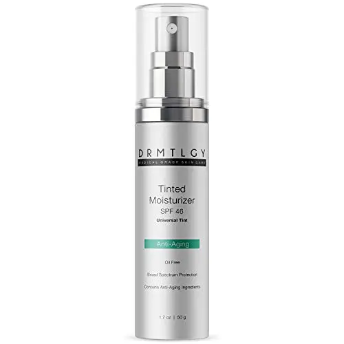 DRMTLGY Anti-Aging Hauttoner mit SPF 46. Universeller Farbton. All-In-One-Gesichtsschutz mit Breitbandschutz gegen UVA- und UVB-Strahlen. 48 ml