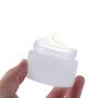 Glass Bottle Frosted Container Compatible Glass Cream Jar for Cosmetic Glass Containers(12 Pack) Empty Cream Jars 50ml (White)