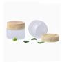 Fox Clow Wood Grain Frosted Glass Jar Cosmetic Containers Portable Travel Refillable Glass bottle Pot for Lotion Face Cosmetic Eye Cream 5/15/20/30/50ml 5PCS