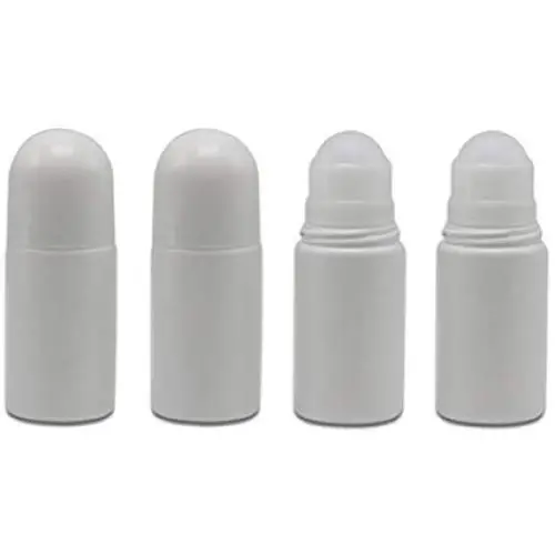 4 Pièces Flacons Blancs de 50ml/1.69oz avec Punte en Plastique et Bouchon Tournant – Contenants Remplissables Réutilisables pour Déodorant ou Aromathérapie 4 Pièces Flacons Blancs de 50ml/1.69oz avec Punte en Plastique et Bouchon Tournant – Contenants Remplissables Réutilisables pour Déodorant ou Aromathérapie